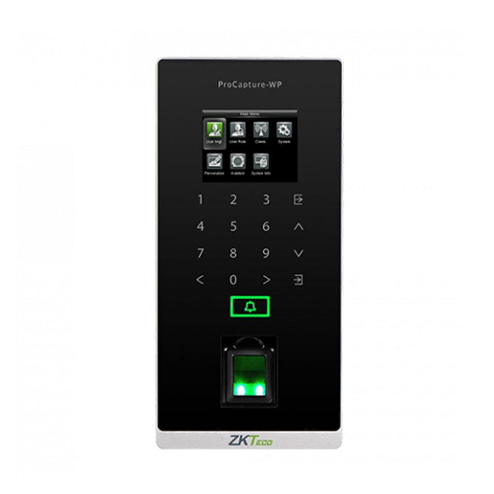 Controler de control acces IP biometric ZKTeco GL-PROCAPTUREWP-1, ecran 2.4 inch, EM, 20.000 amprente, 10.000 carduri, 100.000 evenimente (Control