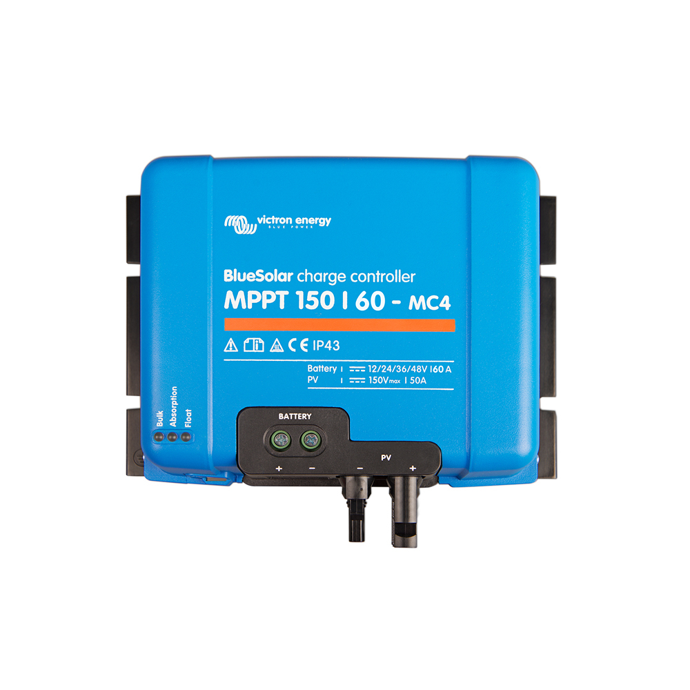 Controler pentru incarcare acumulatori sisteme fotovoltaice MPPT Victron BlueSolar SCC010060300, 12/24/48 V, 60 A, conectori MC4 12/24/48