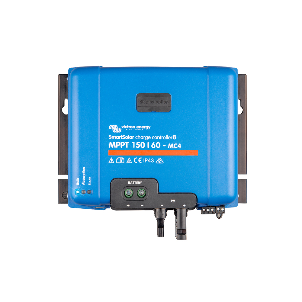 Controler pentru incarcare acumulatori sisteme fotovoltaice MPPT Victron SmartSolar SCC115060310, 12/24/48V, 60 A, bluetooth, conectori MC4 12/24/48V