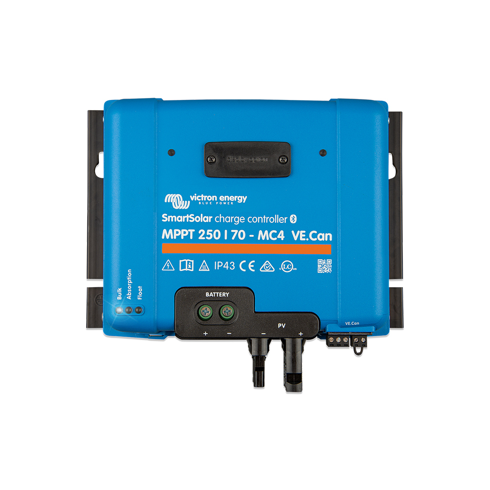 Controler pentru incarcare acumulatori sisteme fotovoltaice MPPT Victron SmartSolar SCC125070521, 12/24/48V, 70A, VE.Can, bluetooth, conectori MC4 12/24/48V imagine noua tecomm.ro