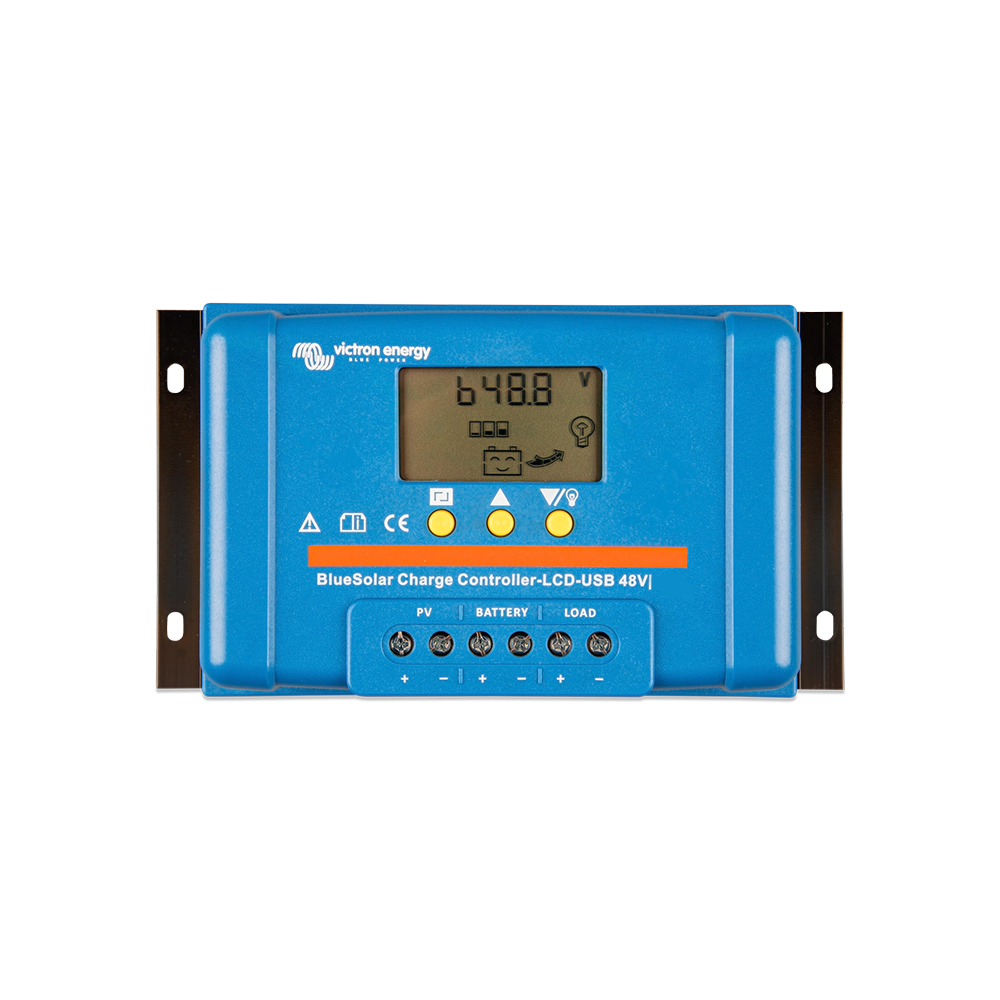 Controler pentru incarcare acumulatori sisteme fotovoltaice PWM Victron BlueSolar SCC040020050, 48 V, 20A, LCD, 2x USB 20A imagine noua idaho.ro