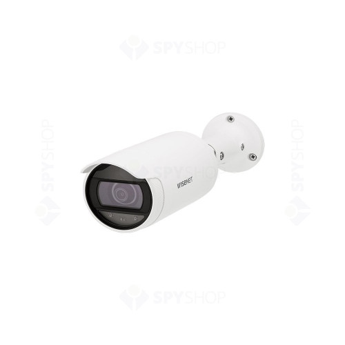 Camera supraveghere exterior IP Hanwha ANO-L7012R, 4 MP, 3 mm, slot card, IR 20 m, PoE, detectare miscare
