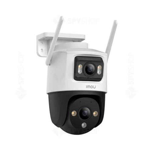 Camera supraveghere IP Wi-Fi cu lentila duala Full-Color IMOU Cruiser Dual IPC-S7XP-8M0WED-0360B-IMOU, 5 MP, 2x 3.6 mm, IR/lumina alba 30 m, microfon si difuzor, slot card