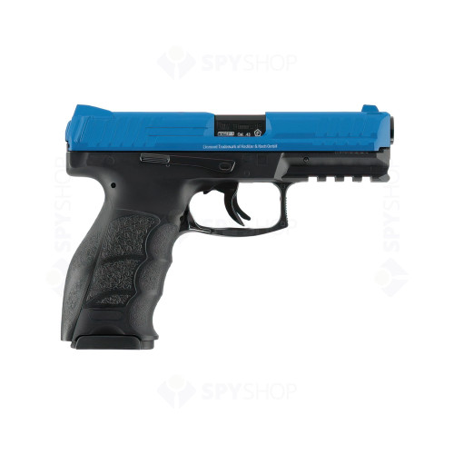 Pistol paintball cu bile de cauciuc/creta/vopsea Umarex T4E Heckler & Koch SFP9 – Albastru,  Cal .43, 5 jouli