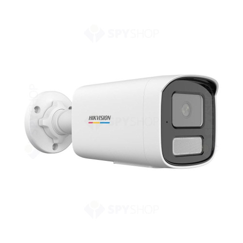 Camera supraveghere de exterior IP ColorVu HikVision DS-2CD1T47G2H-LIU-4MM, 4 MP, 4 mm, IR / lumina calda 50 m, microfon, PoE