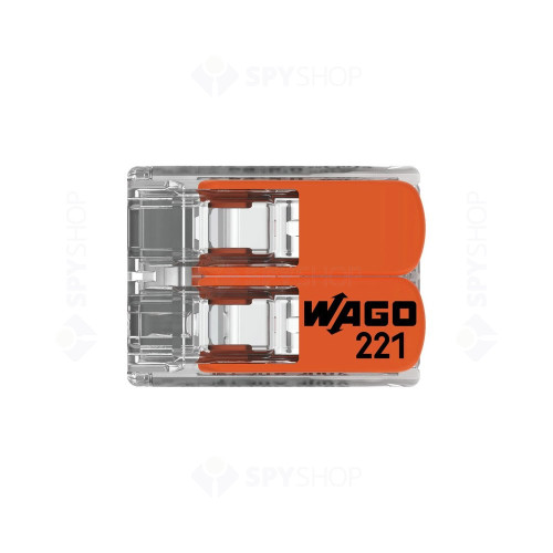 Conector transparent Wago 221-612, 2 conductori maxim 6 mm2, 41 A