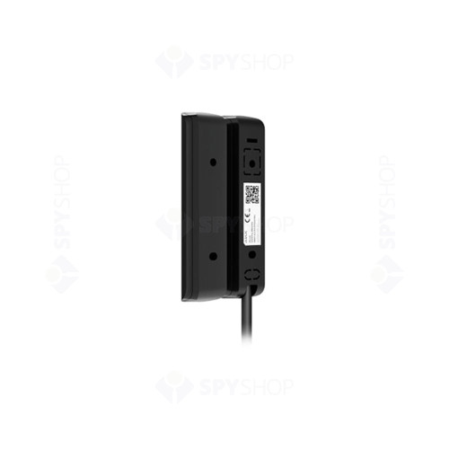 Contact magnetic Ajax DoorProtect Plus Fibra BL, aparent, 1 intrare NC, reed, accelerometru, negru