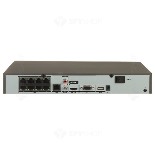 NVR HikVision AcuSense DS-7608NXI-K1/8P, 8 canale PoE, 4 K, 80 Mbps, recunoastere faciala, protectie perimetrala