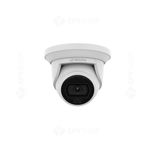 Camera supraveghere exterior IP Dome Hanwha ANE-L7012L, 4 MP, 3.0 mm, lumina calda 20 m, slot card, PoE