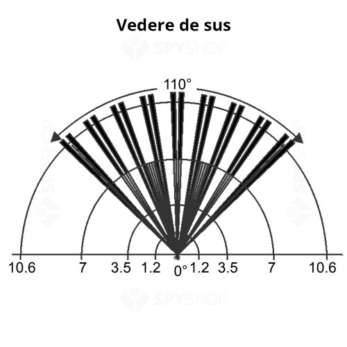 Detector de miscare analog dual PIR Paradox 476+, 10.6 x 10.6 m, 110 grade, SMD