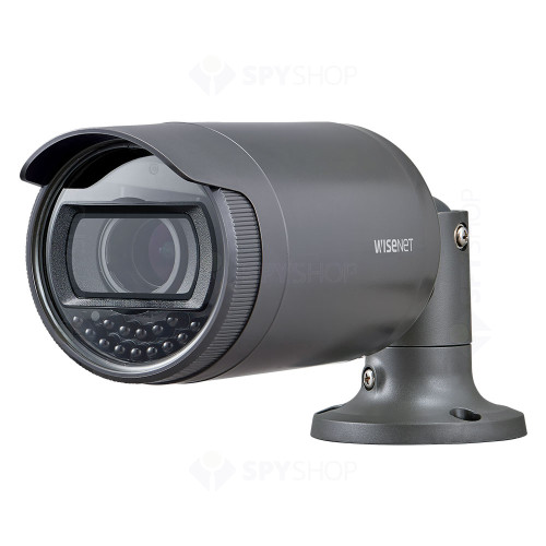 Camera supraveghere IP Bullet Hanwha Wisenet LNO-6070R, 2 MP, 3.2 - 10mm, IR 30m, slot card, PoE