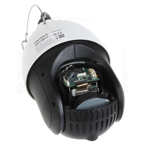 Camera supraveghere IP speed Dome PTZ Hikvision DarkFighter DS-2DE4215IW-DES5, AcuSens, 2MP, IR 100, 5 - 75 mm, 15x, motorizat, slot card, PoE + suport
