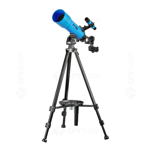 Set telescop refractor pentru copii 70/400 si rucsac Bresser Junior, albastru