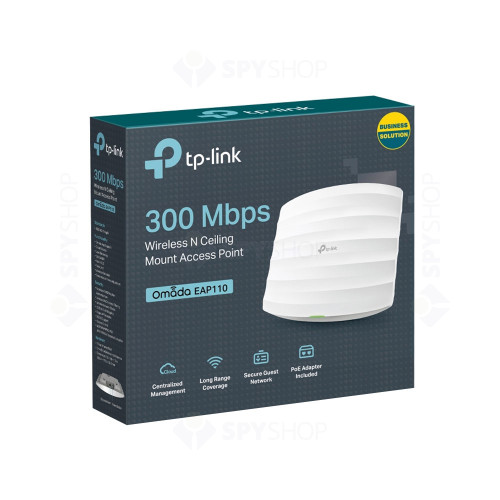 Acces Point wireless TP-Link EAP110, 1 port, 2.4 GHz, 300 Mbps, PoE Pasiv