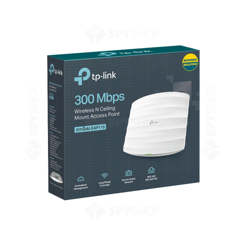 Acces Point wireless TP-Link EAP115, 1 port, 2.4 GHz, 300 Mbps, PoE 