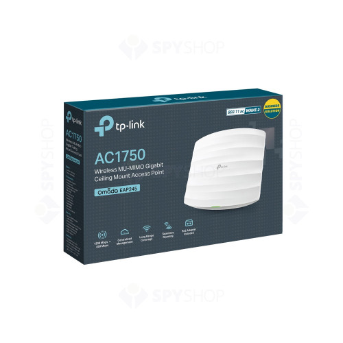 Acces Point wireless TP-Link EAP245, 2 porturi, 2.4/5.0 GHz, 1750 Mbps, PoE/PoE Pasiv
