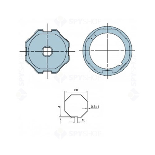 Adaptor octogonal pentru motor tubular Nice 505.06000