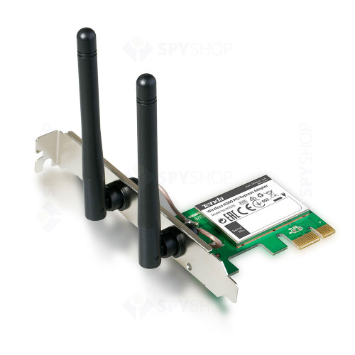Adaptor placa de retea wireless Tenda W322E, PCI-E, 2.4 GHz, 2dBi, 150 Mbps