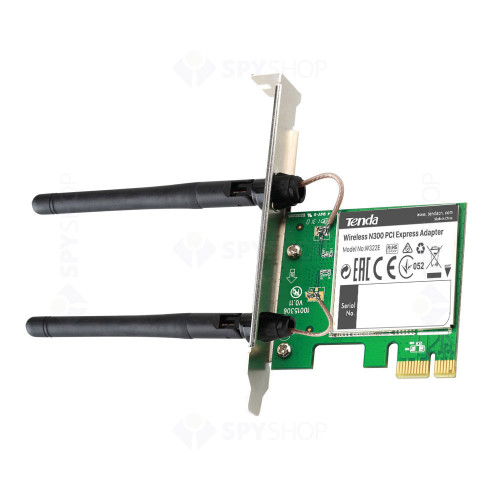 Adaptor placa de retea wireless Tenda W322E, PCI-E, 2.4 GHz, 2dBi, 150 Mbps