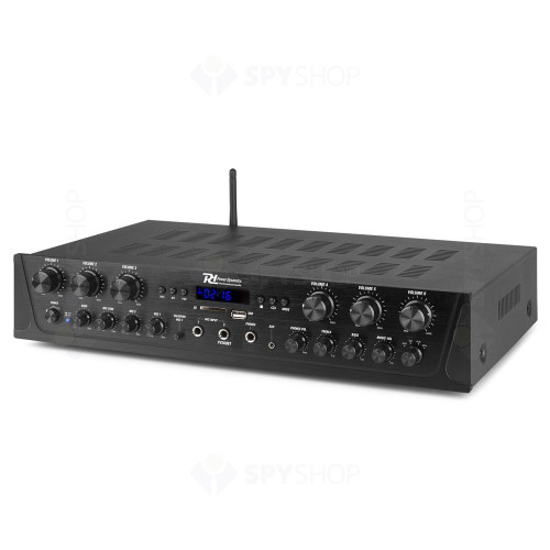 Amplificator audio profesional cu 6 canale Power Dinamics 953.034, USB/SD, Bluetooth, MP3, 6x50W RMS, 4-8 ohm