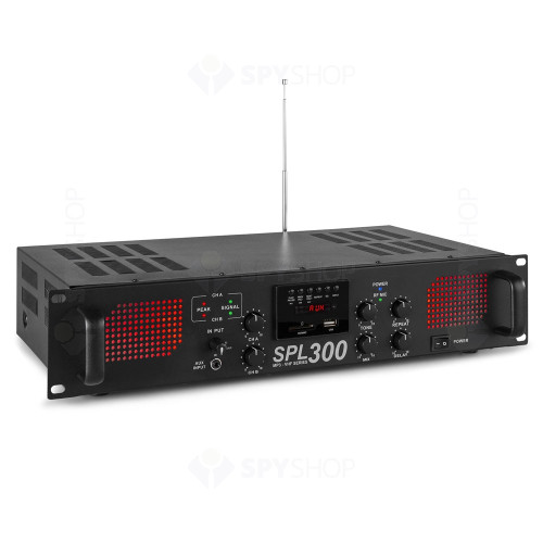 Amplificator audio profesional Skytec SPL300VHFMP3 175.560, USB/SD, 150W RMS, 4 Ohm
