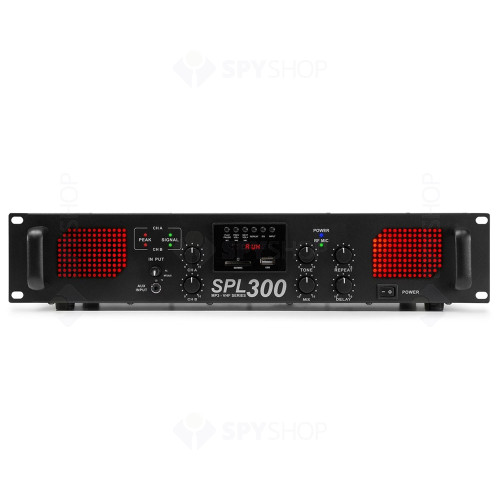 Amplificator audio profesional Skytec SPL300VHFMP3 175.560, USB/SD, 150W RMS, 4 Ohm