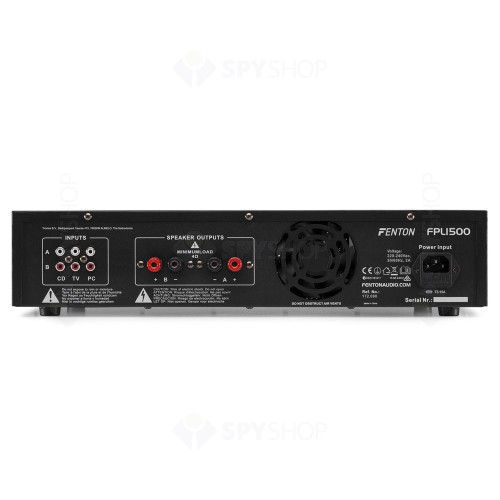 Amplificator digital profesional Fenton FPL1500 172.080, USB/SD, Bluetooth, MP3, 3000W, 4 ohm