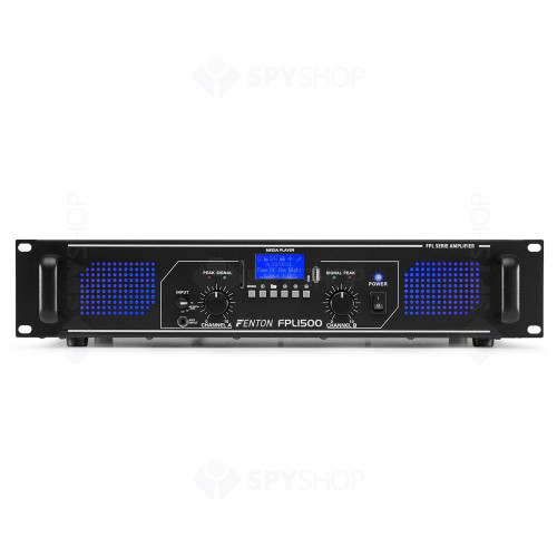 Amplificator digital profesional Fenton FPL1500 172.080, USB/SD, Bluetooth, MP3, 3000W, 4 ohm