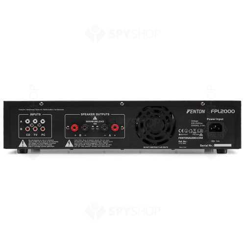 Amplificator digital profesional Fenton FPL2000 172.082, USB/SD, Bluetooth, MP3, 4000W, 4 ohm