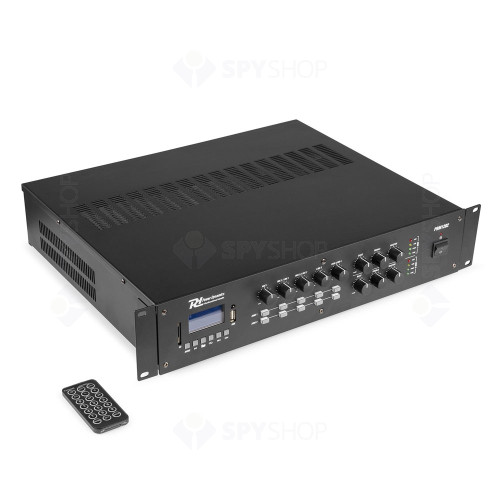 Amplificator matrix cu 2 zone Power Dynamics PRM1202 952.160, USB/SD, Bluetooth, MP3, 2x120W RMS, 100V/8ohm