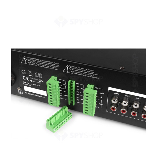 Amplificator matrix cu 6 zone Power Dynamics PRM606 952.161, USB/SD, Bluetooth, MP3, 6x60W RMS, 100V/4ohm/8ohm