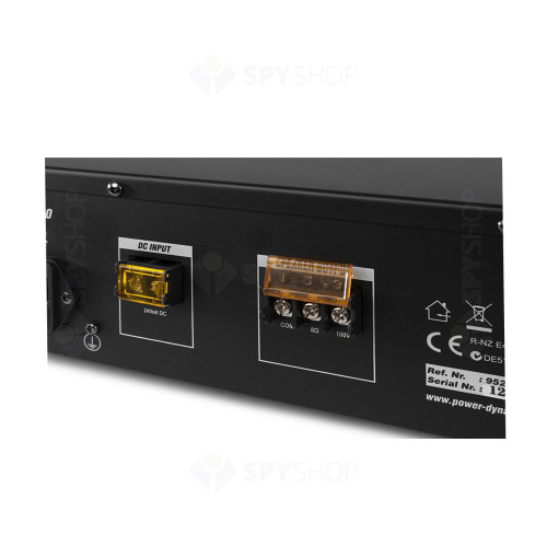 Amplificator mixer cu 6 canale Power Dynamics PRM120 952.152, USB/SD, Bluetooth, MP3, 120W RMS, 100V/8 ohm