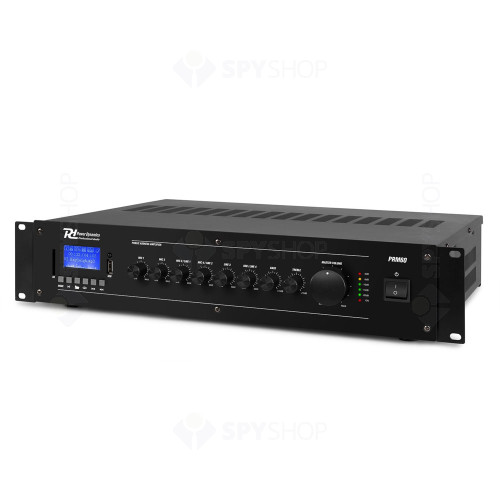 Amplificator mixer cu 6 canale Power Dynamics PRM60 952.150, USB/SD, Bluetooth, 60 RMS, 100V/8 ohm