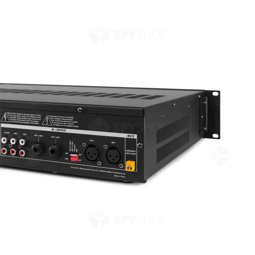 Amplificator mixer cu 6 canale si 4 zone Power Dynamics PRM360 952.156, USB/SD, Bluetooth, MP3, 360W RMS, 100V/8ohm
