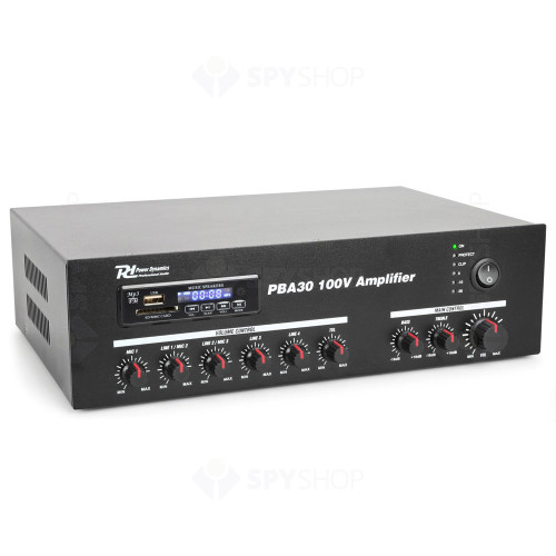 Amplificator sonorizari linie Power Dynamics PBA30 952.090, USB/SD, Bluetooth, MP3, RMS 30W, 100V/8ohm