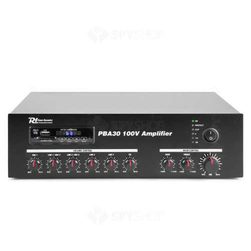 Amplificator sonorizari linie Power Dynamics PBA30 952.090, USB/SD, Bluetooth, MP3, RMS 30W, 100V/8ohm