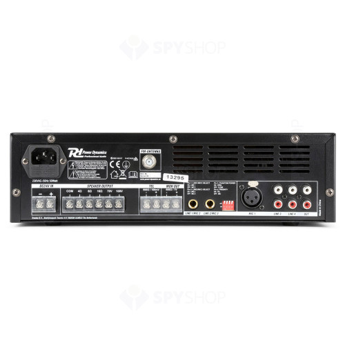 Amplificator sonorizari linie Power Dynamics PBA60 952.093, USB/SD, Bluetooth, 30W RMS, 100V/8ohm