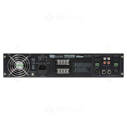 Amplificator sonorizari Power Dynamics PDV240S 952.075, 240W RMS, 100V/8 ohm, frecventa 30-18 kHz