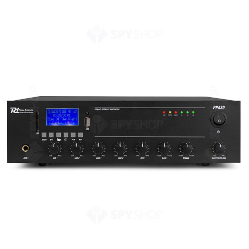 Amplificator sonorizari Power Dynamics PPA30 952.080, USB/SD, Bluetooth, MP3, 30W RMS, 100V/70V/8 ohm