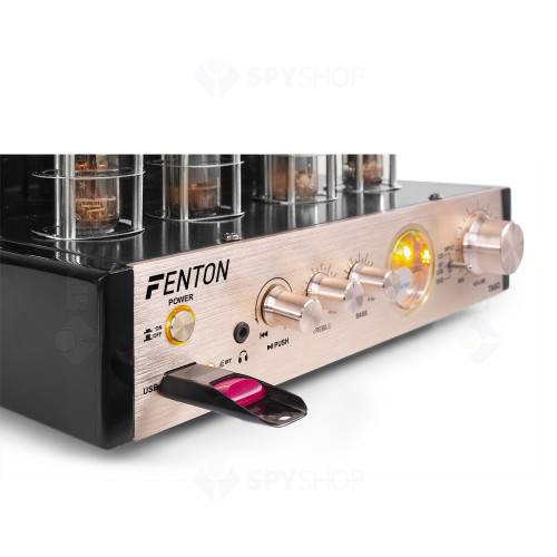 Amplificator stereo cu lampi Fenton TA60 103.320, USB, Bluetooth, MP3, 2x25W, 8 ohm