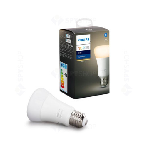 Bec LED inteligent Philips Hue, Bluetooth, Zigbee, 9W, 806 lm, 2700K