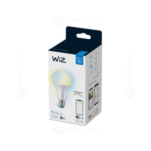 Bec LED inteligent WiZ Connected Whites, Dimabil, Wi-Fi, 13 W, 1521 lm, 2700-6500K