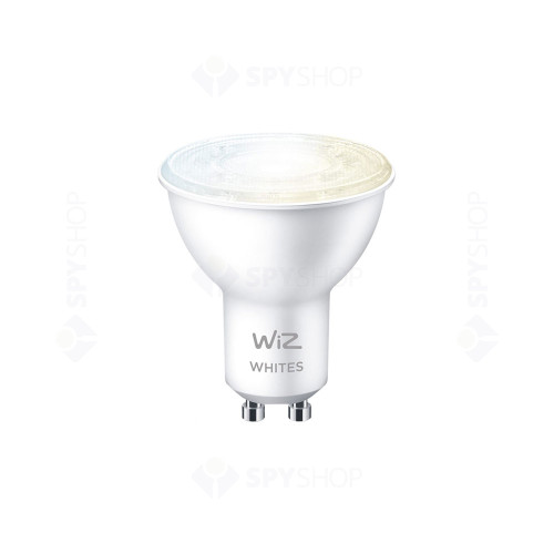 Bec LED smart Philips WiZ Whites PAR16,  4.9 W, GU10, 345 lm, 2700K-6500K, 15000 ore, WiFi, Bluetooth