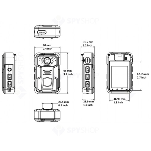 Body camera GSM Hikvision DS-MH2311/32G/GLE(C), Full HD, unghi 140 grade, WiFi, 3G/4G, 32GB, detectie faciala, GPS, Bideu, Bluetooth, slot card