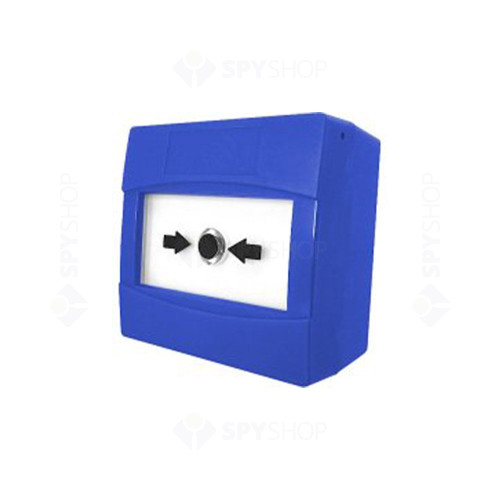 Buton de incendiu cu geam KAC M3A-B000SG-K013-66, NO/NC, aparent, albastru