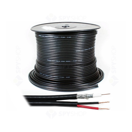 Cablu coaxial RG59 + alimentare 1 x 0.81 mm cupru Well pret/305 m