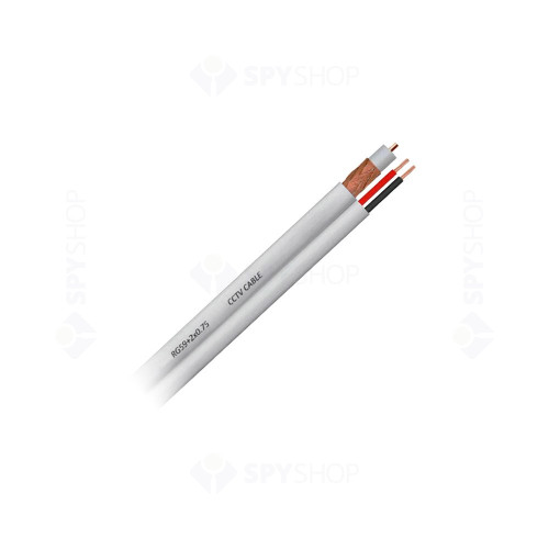 Cablu coaxial siamez RG 59 + ALimentare 2x0.75, cupru, rola 100