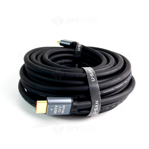Cablu premium HDMI 2.0 High Speed, 4K, placat cu aur, 60 Hz, Ethernet 10/100Mbps, tata-tata,10 m
