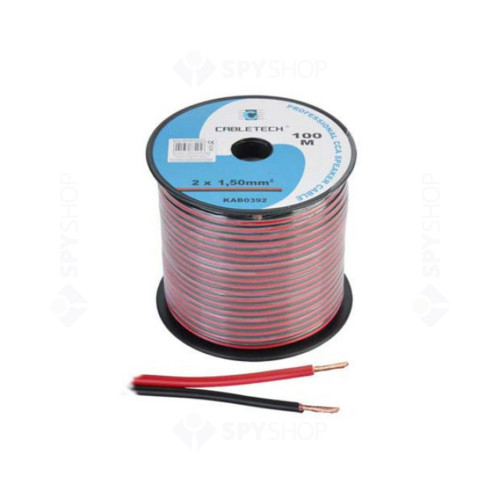 Cablu profesional pentru boxe CCA CABLETECH, 100 M, 2x1.5 mm2