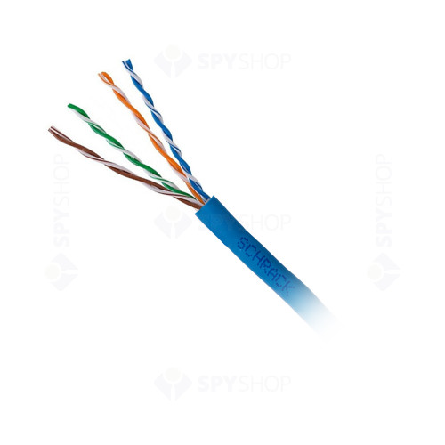 Cablu U/UTP CAT.5E Schrack HSEKU424PB, 4x2xAWG24/1, PVC, Eca, 500 m